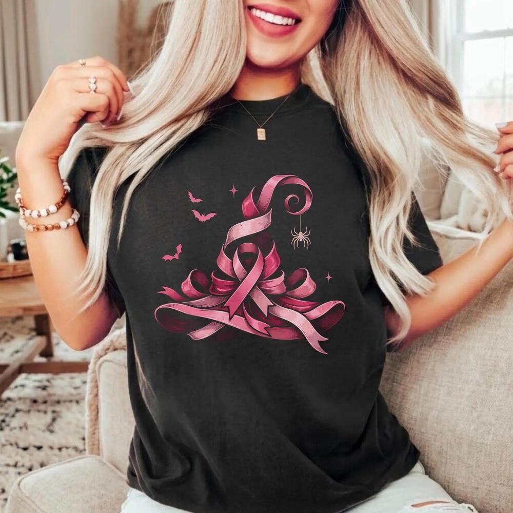 Ribbon Witch Hat Shirt, Halloween Spooky October Awareness